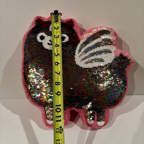 Justice Flip Sequin Llamacorn Pillow Llama Unicorn Plush Teen Room Décor 12 inch - Picture 3 of 4